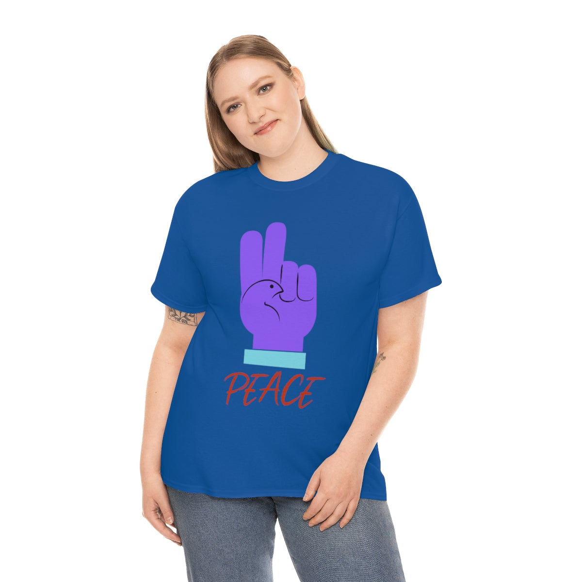 Purple Peace Dove Unisex Heavy Cotton Tee