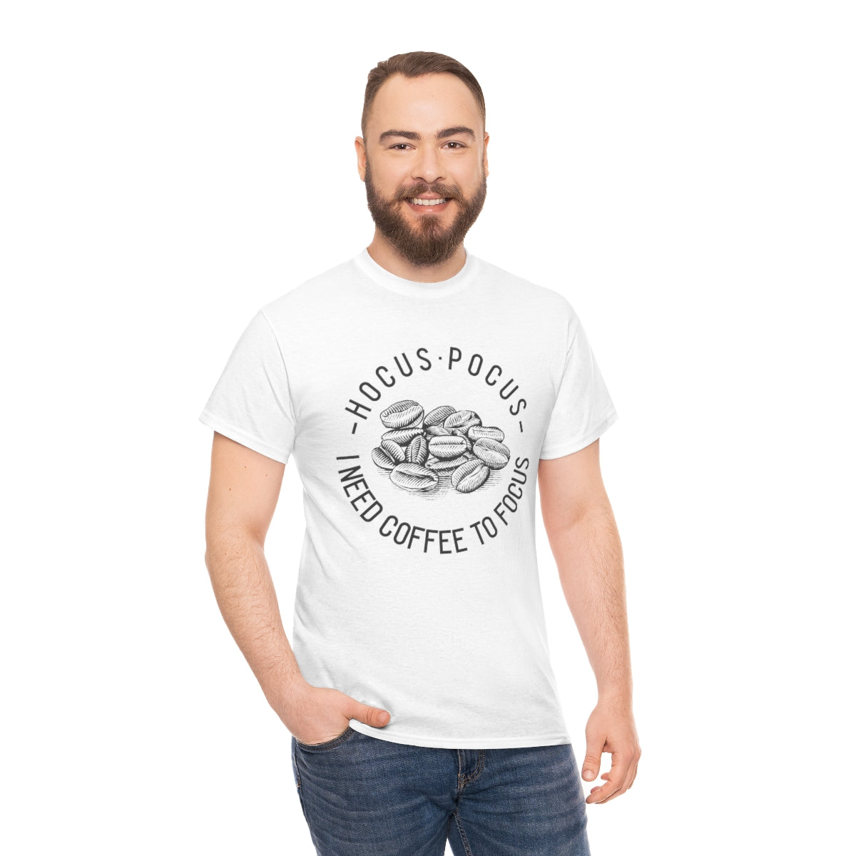 Hocus Pocus I need Coffee to Focus Unisex Heavy Cotton Tee