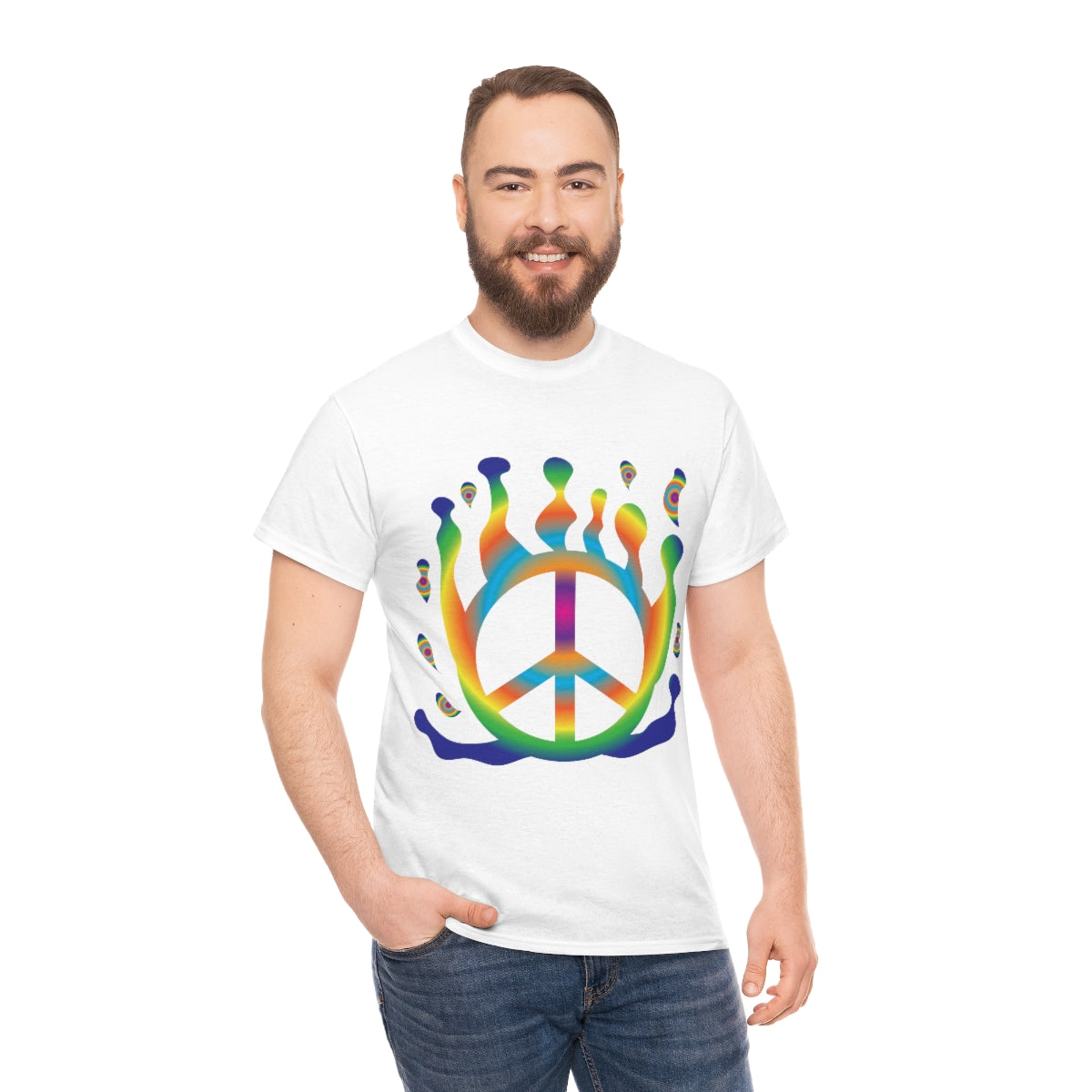 Peace Sign Float Away Unisex Heavy Cotton Tee