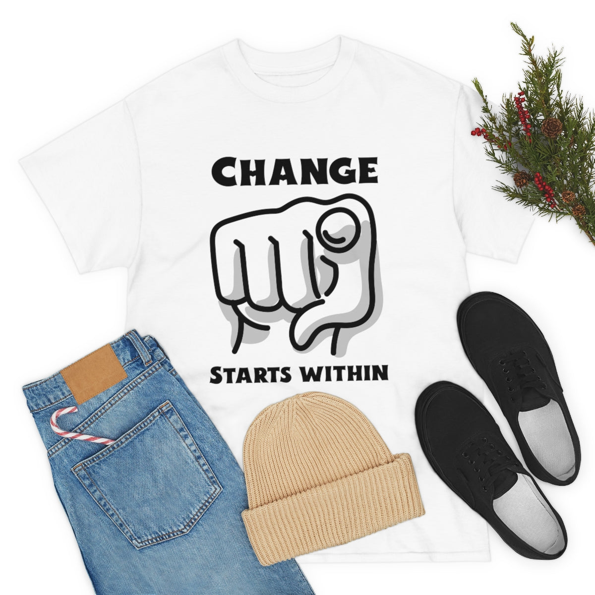 Change Starts Within Fist Unisex Heavy Cotton Tee
