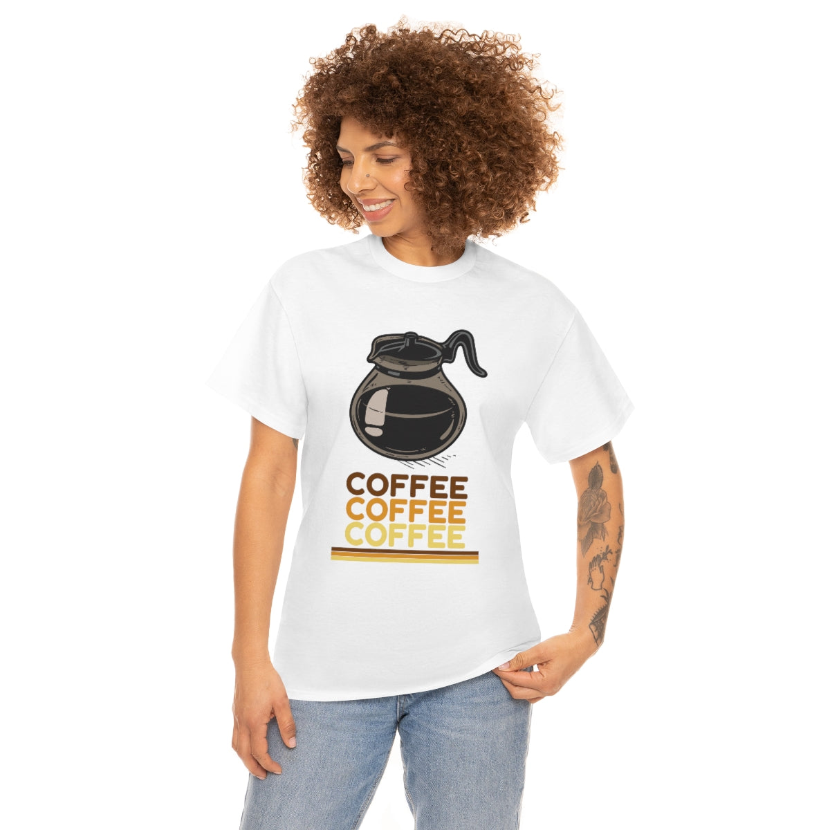 Coffee Coffee Coffee Unisex Heavy Cotton Tee