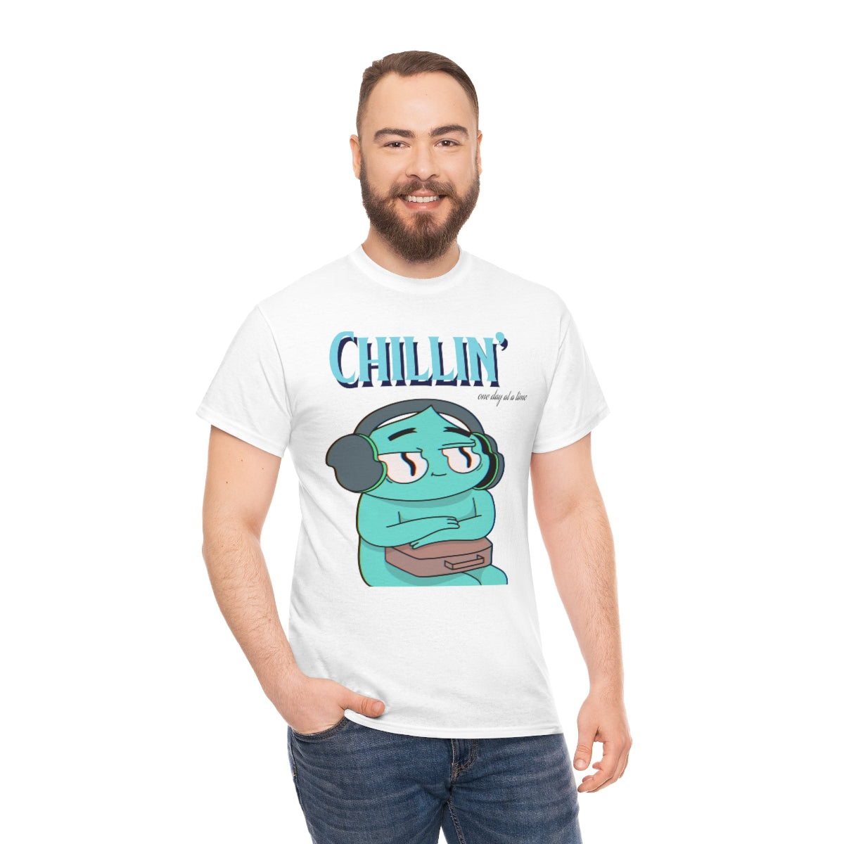 Chill Wavy Blue Dude Unisex Heavy Cotton Tee
