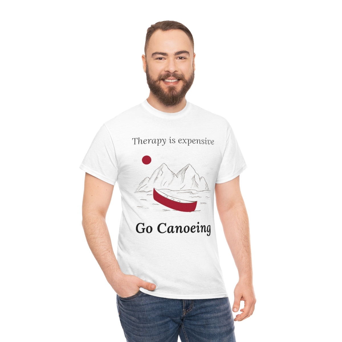 Therapy is Expensive Go Canoeing Unisex Heavy Cotton Tee