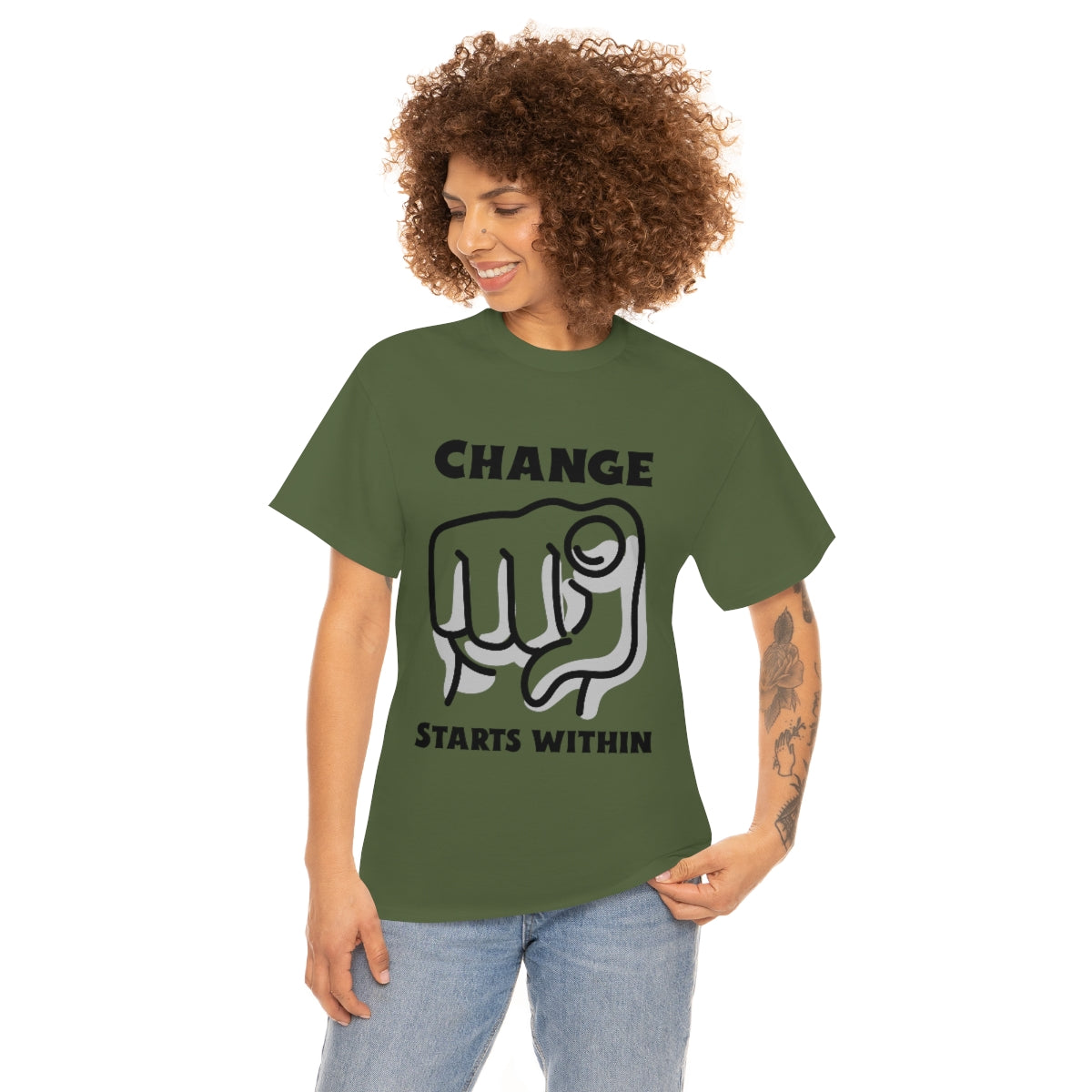 Change Starts Within Fist Unisex Heavy Cotton Tee