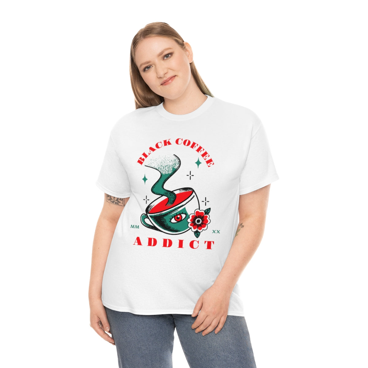 Black Coffee Addict Unisex Heavy Cotton Tee