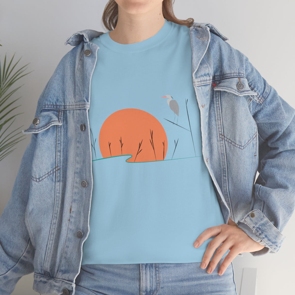 Tranquil Crane Unisex Heavy Cotton Tee