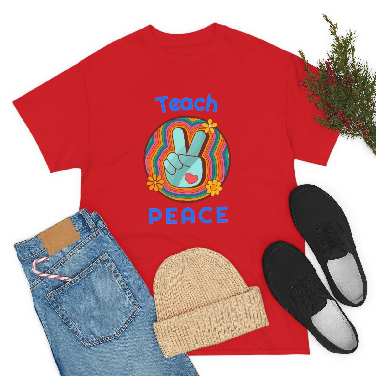 Teach Peace Unisex Heavy Cotton Tee