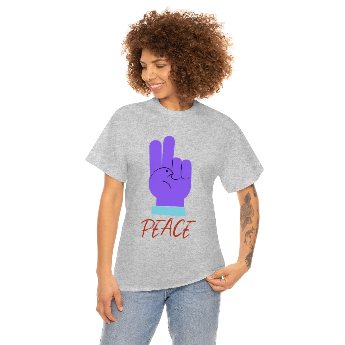 Purple Peace Dove Unisex Heavy Cotton Tee