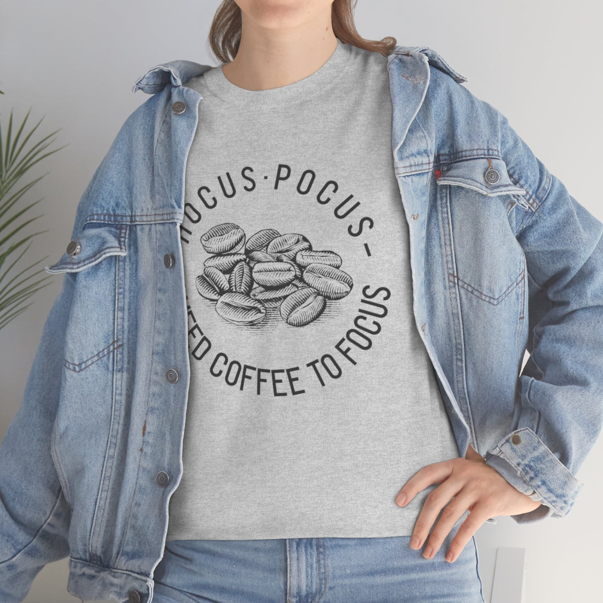 Hocus Pocus I need Coffee to Focus Unisex Heavy Cotton Tee