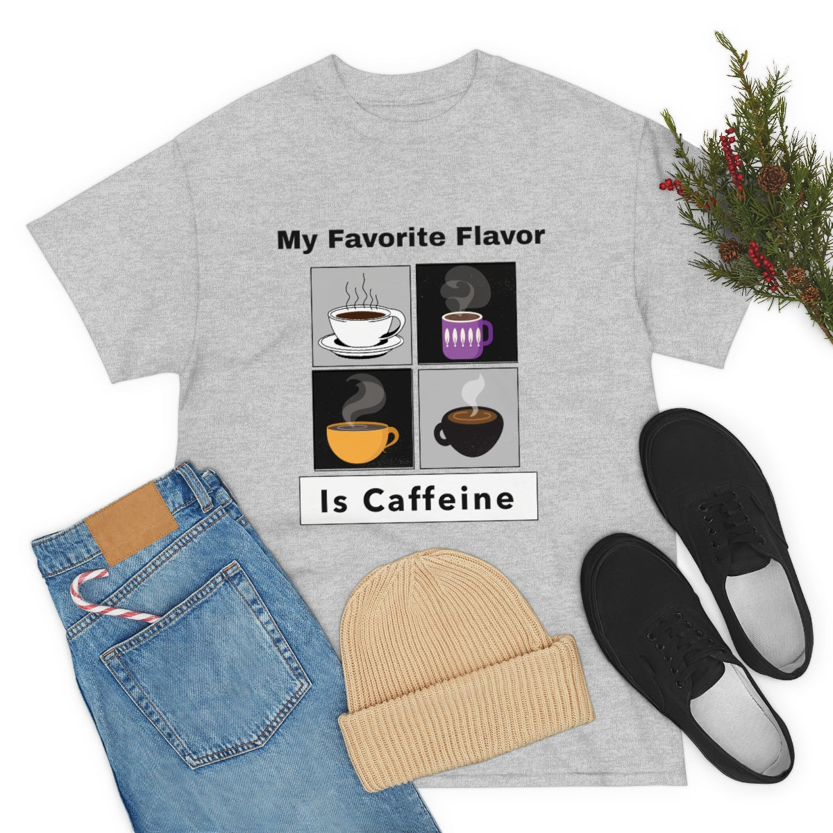 Caffeine Coffee Mugs Unisex Heavy Cotton Tee