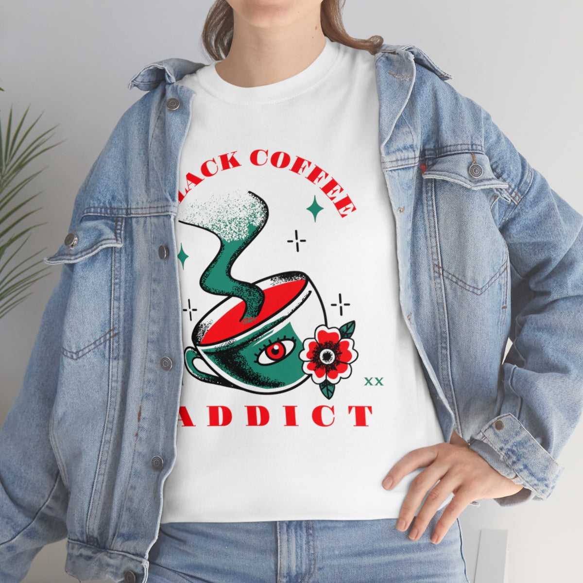 Black Coffee Addict Unisex Heavy Cotton Tee