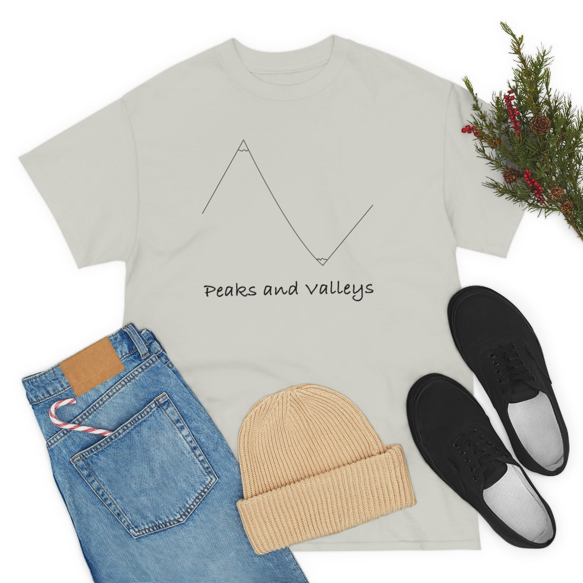 Peaks And Valleys Unisex Heavy Cotton Tee