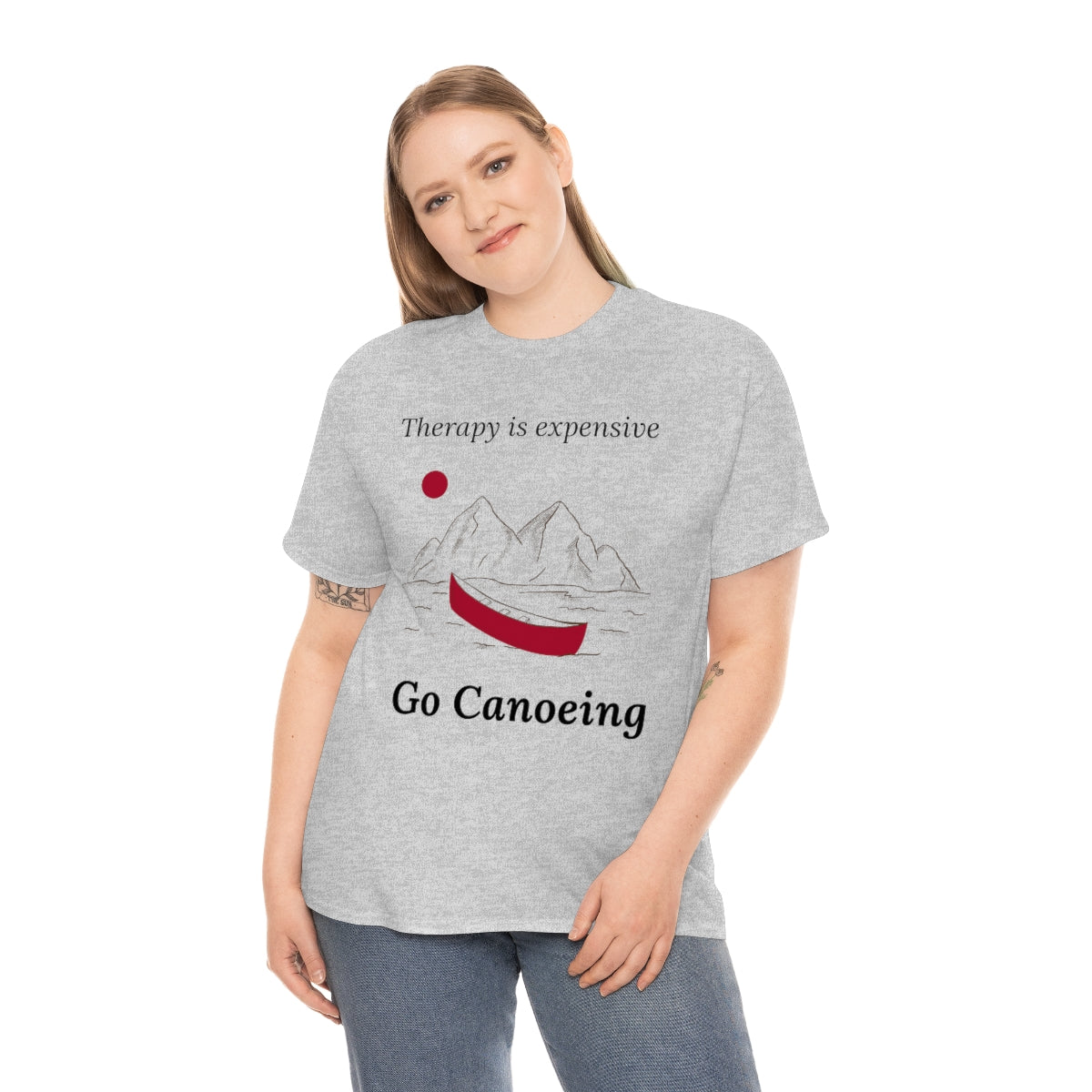 Therapy is Expensive Go Canoeing Unisex Heavy Cotton Tee