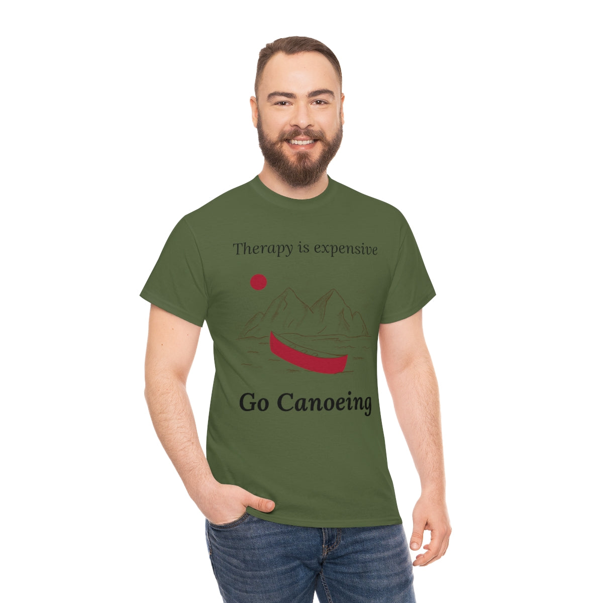 Therapy is Expensive Go Canoeing Unisex Heavy Cotton Tee