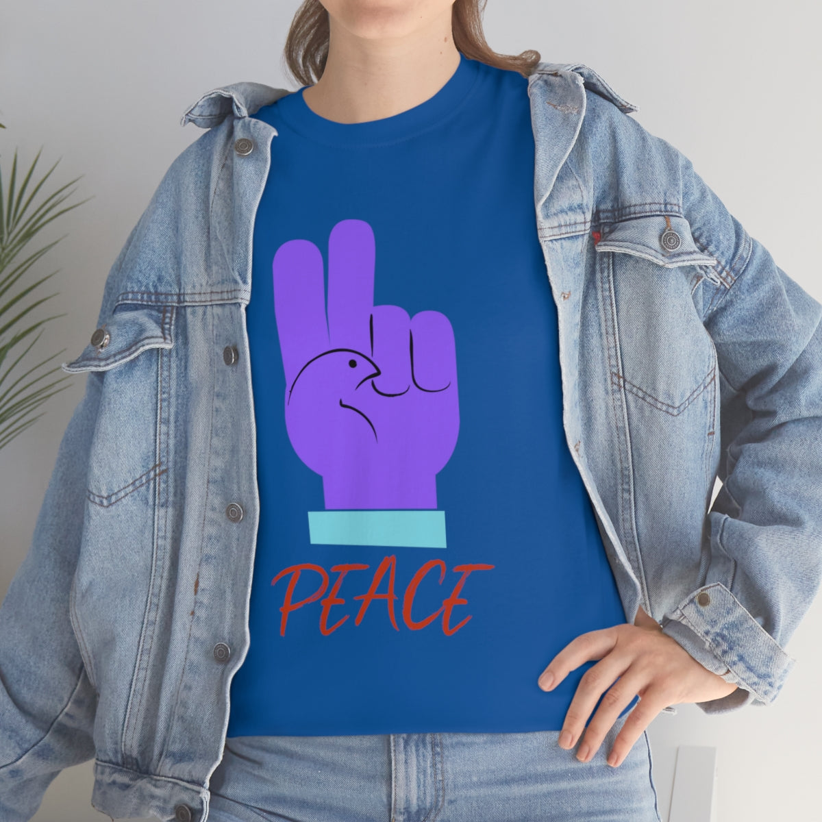 Purple Peace Dove Unisex Heavy Cotton Tee