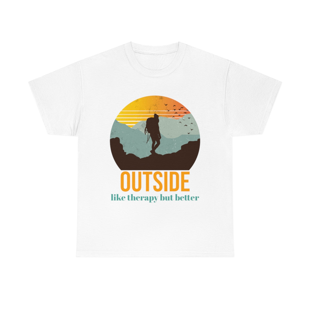 Outside, like therapy but Better Unisex Heavy Cotton Tee