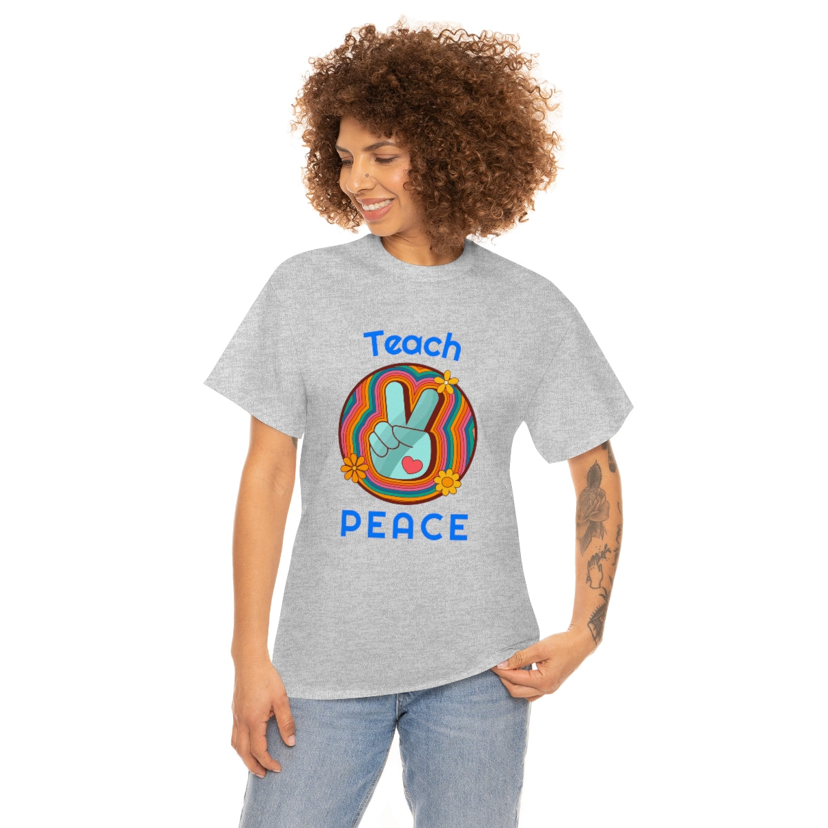 Teach Peace Unisex Heavy Cotton Tee