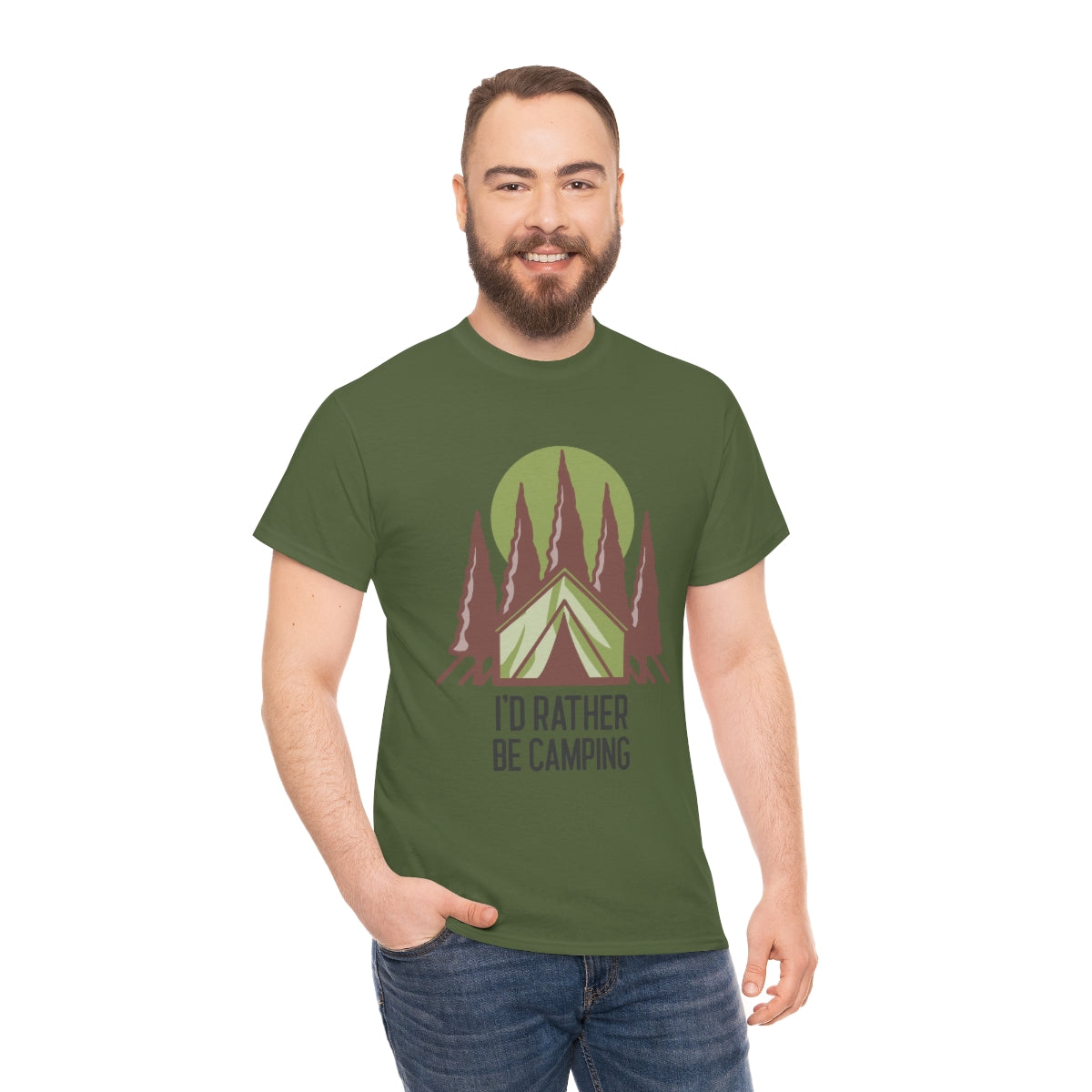 I'd Rather Be Camping Unisex Heavy Cotton Tee