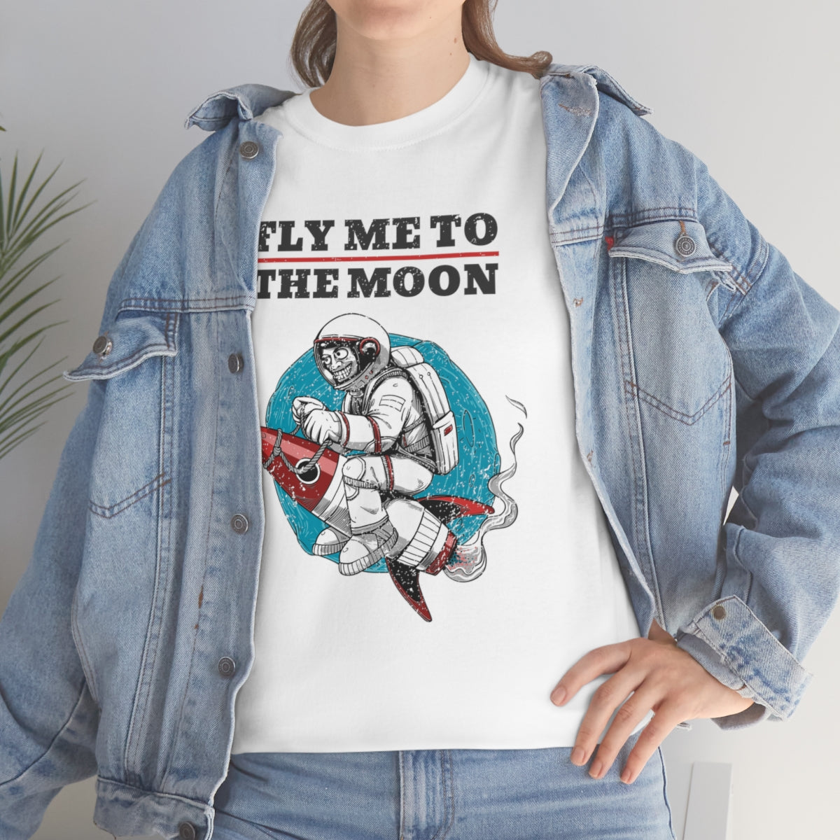 Fly Me to the Moon Astronaut Unisex Heavy Cotton Tee