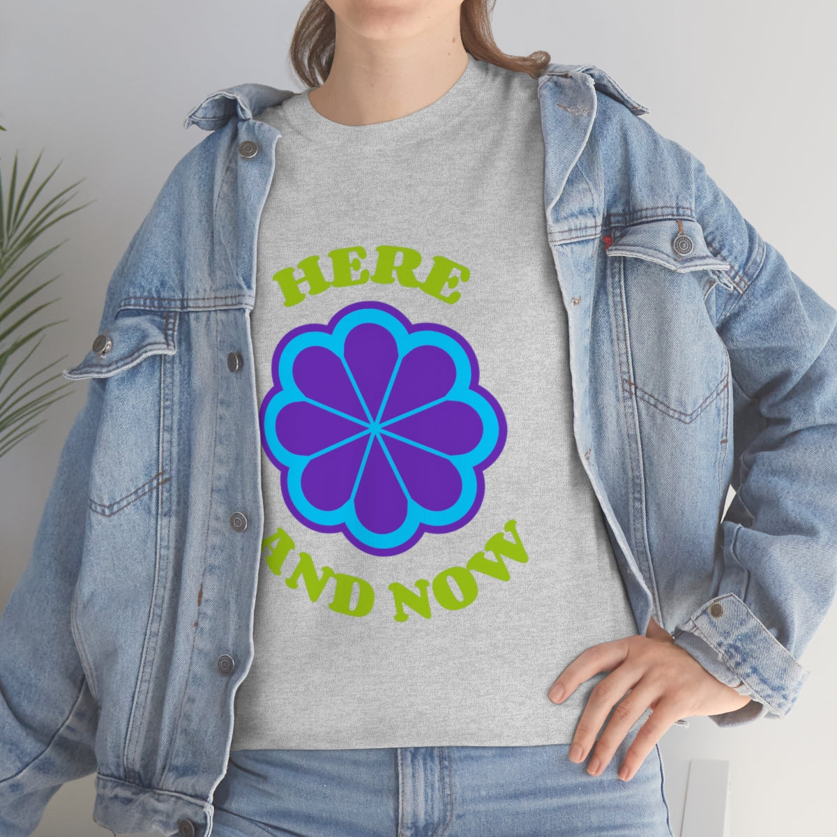 Here And Now Flower Unisex Heavy Cotton Tee