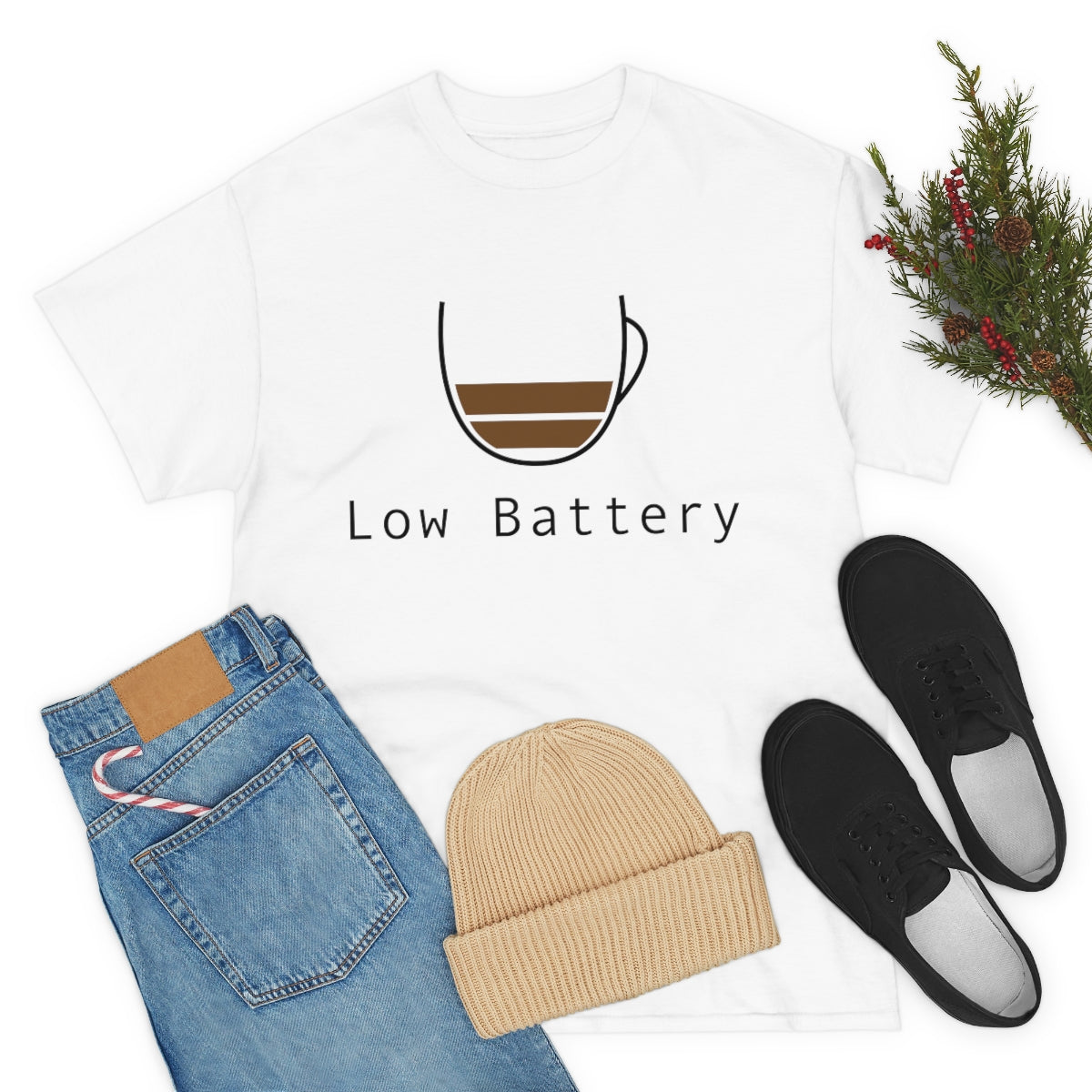 Low Battery Coffee Mug Unisex Heavy Cotton Tee