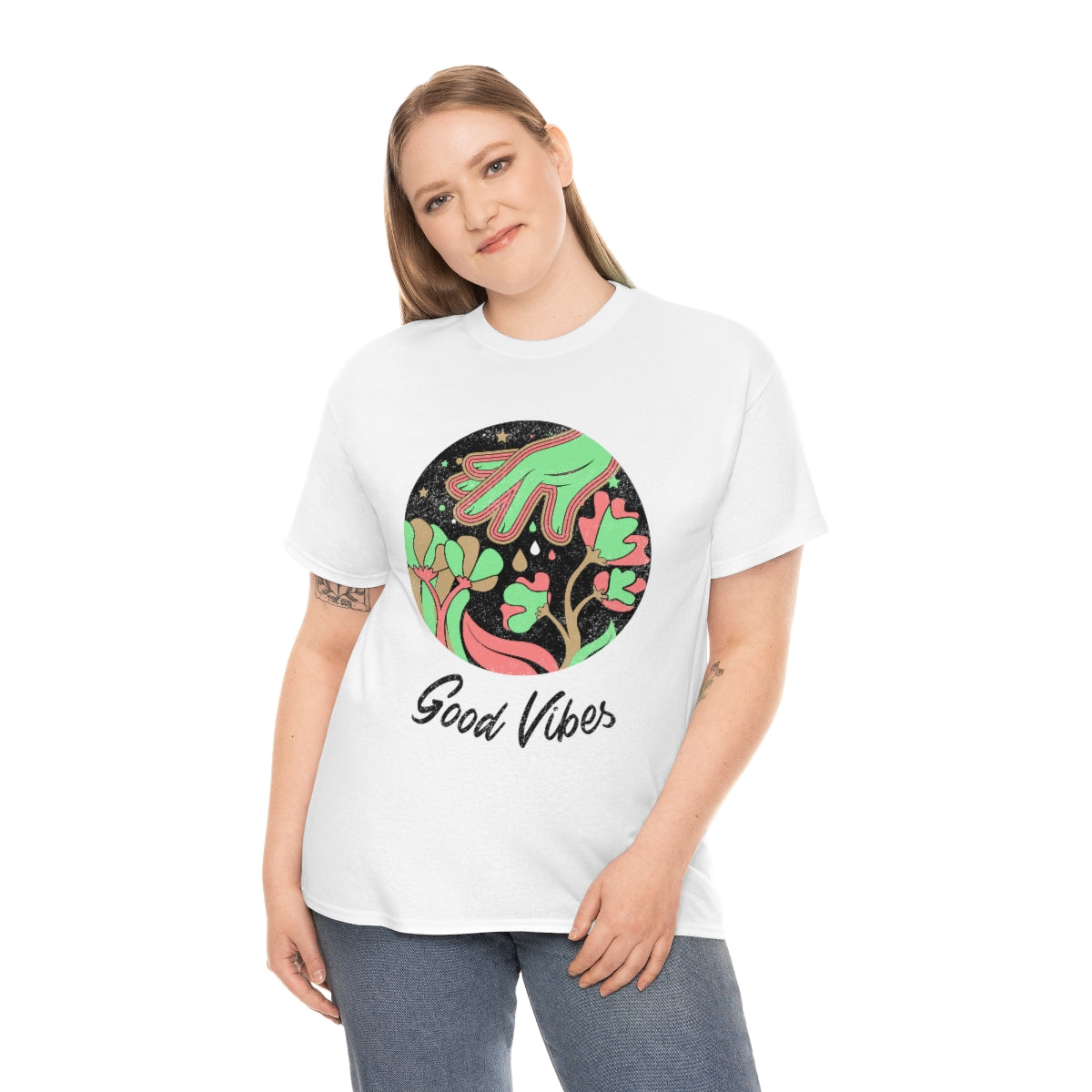 Good Vibes Trippy Unisex Heavy Cotton Tee