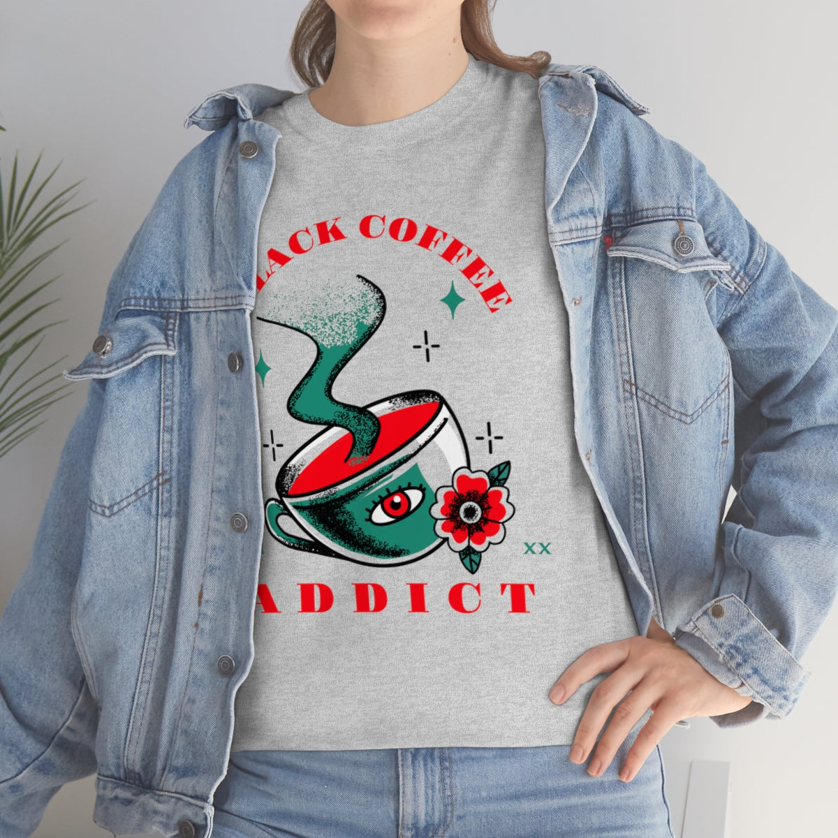 Black Coffee Addict Unisex Heavy Cotton Tee