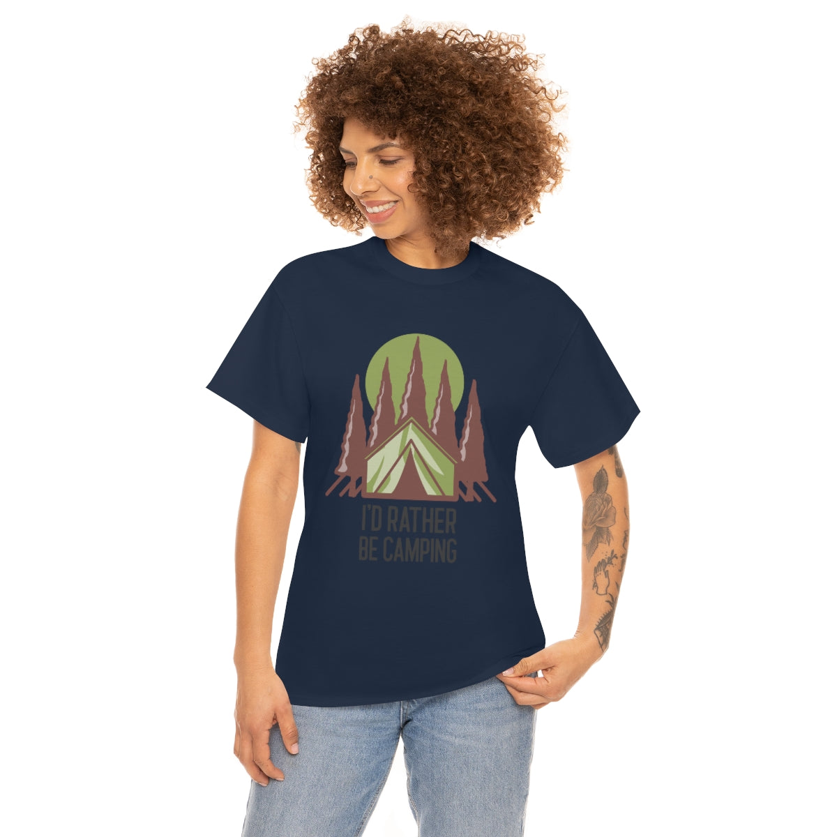 I'd Rather Be Camping Unisex Heavy Cotton Tee