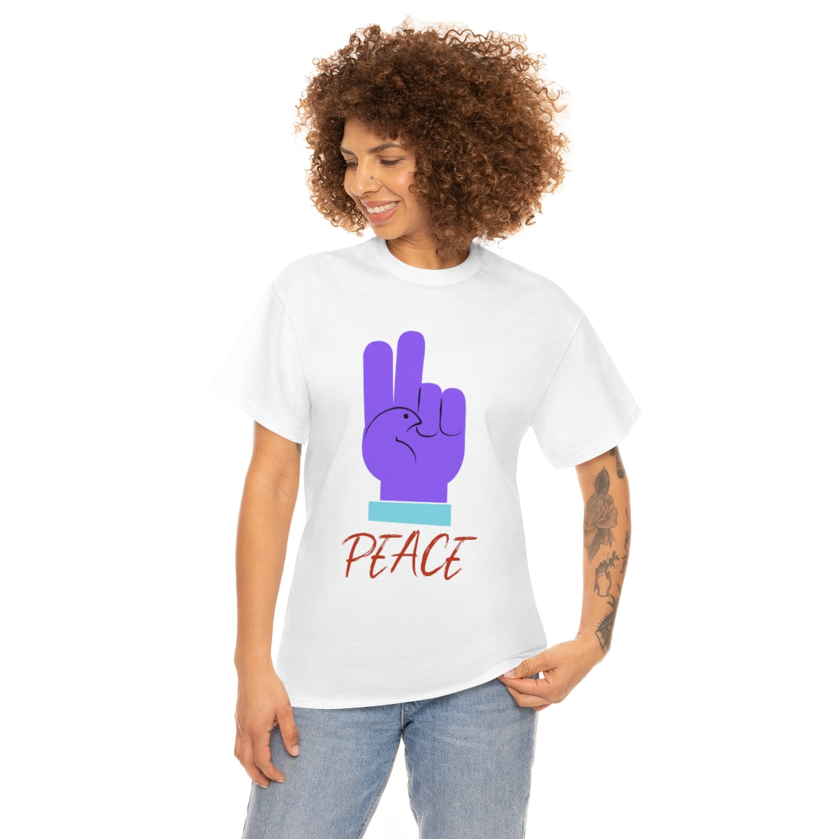 Purple Peace Dove Unisex Heavy Cotton Tee