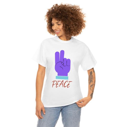 Purple Peace Dove Unisex Heavy Cotton Tee