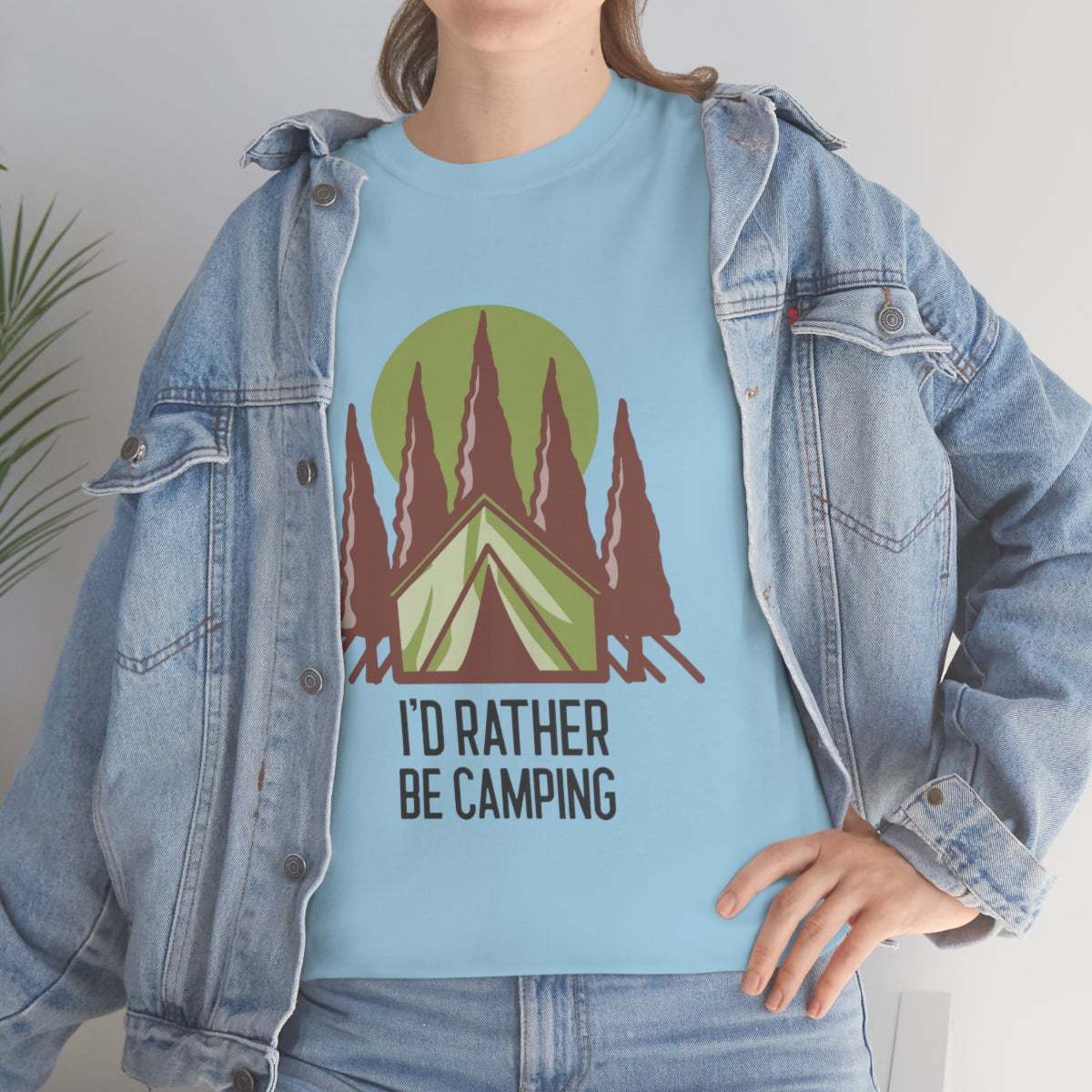 I'd Rather Be Camping Unisex Heavy Cotton Tee