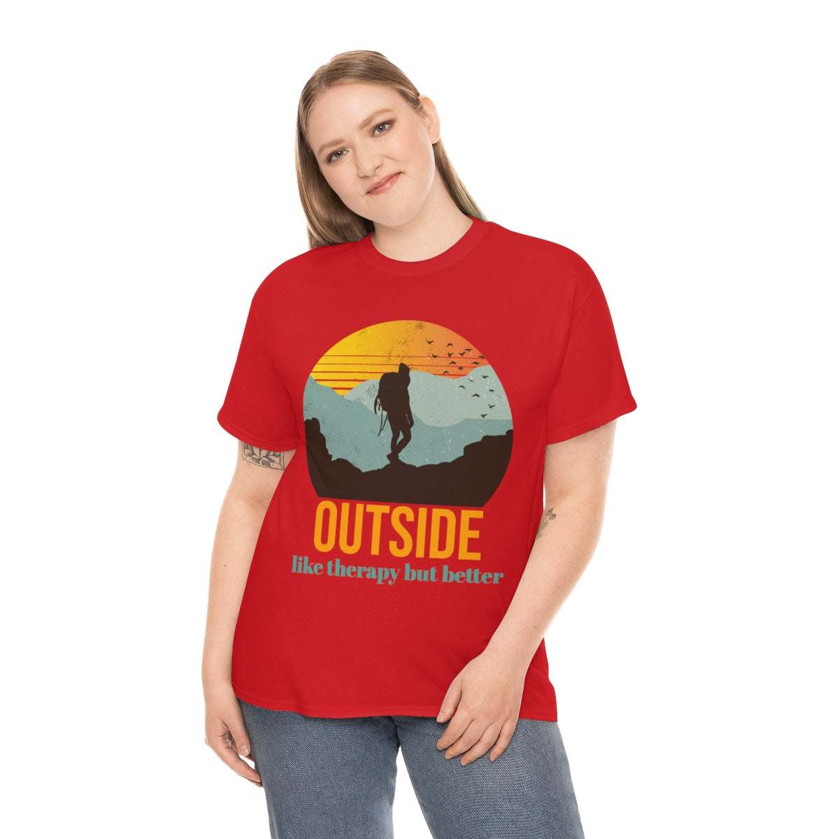 Outside, like therapy but Better Unisex Heavy Cotton Tee
