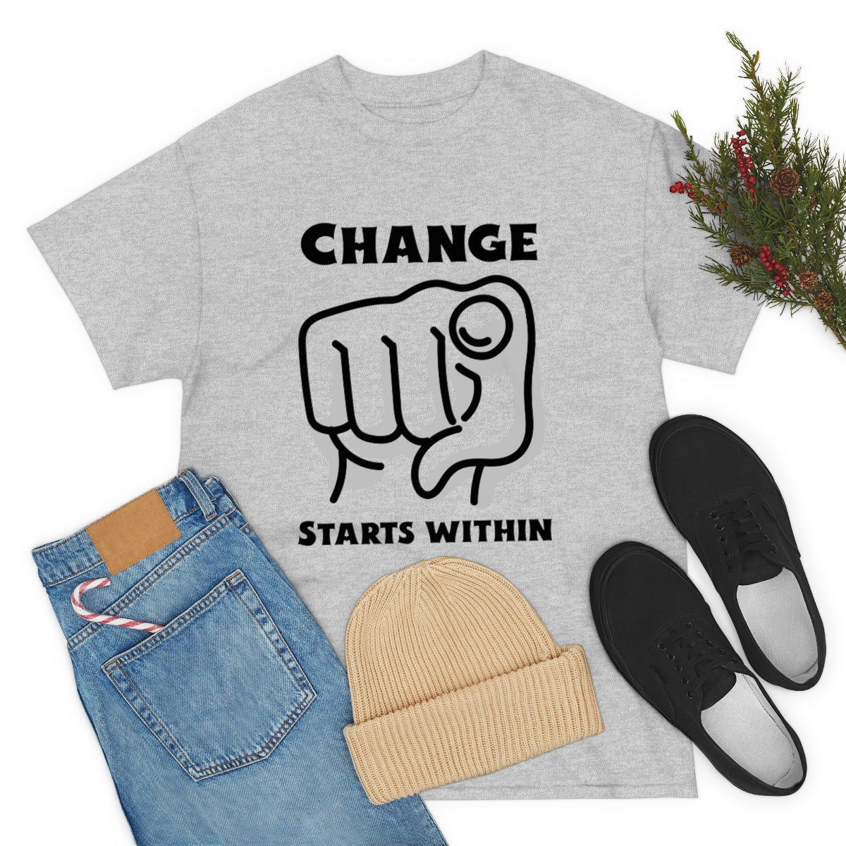Change Starts Within Fist Unisex Heavy Cotton Tee