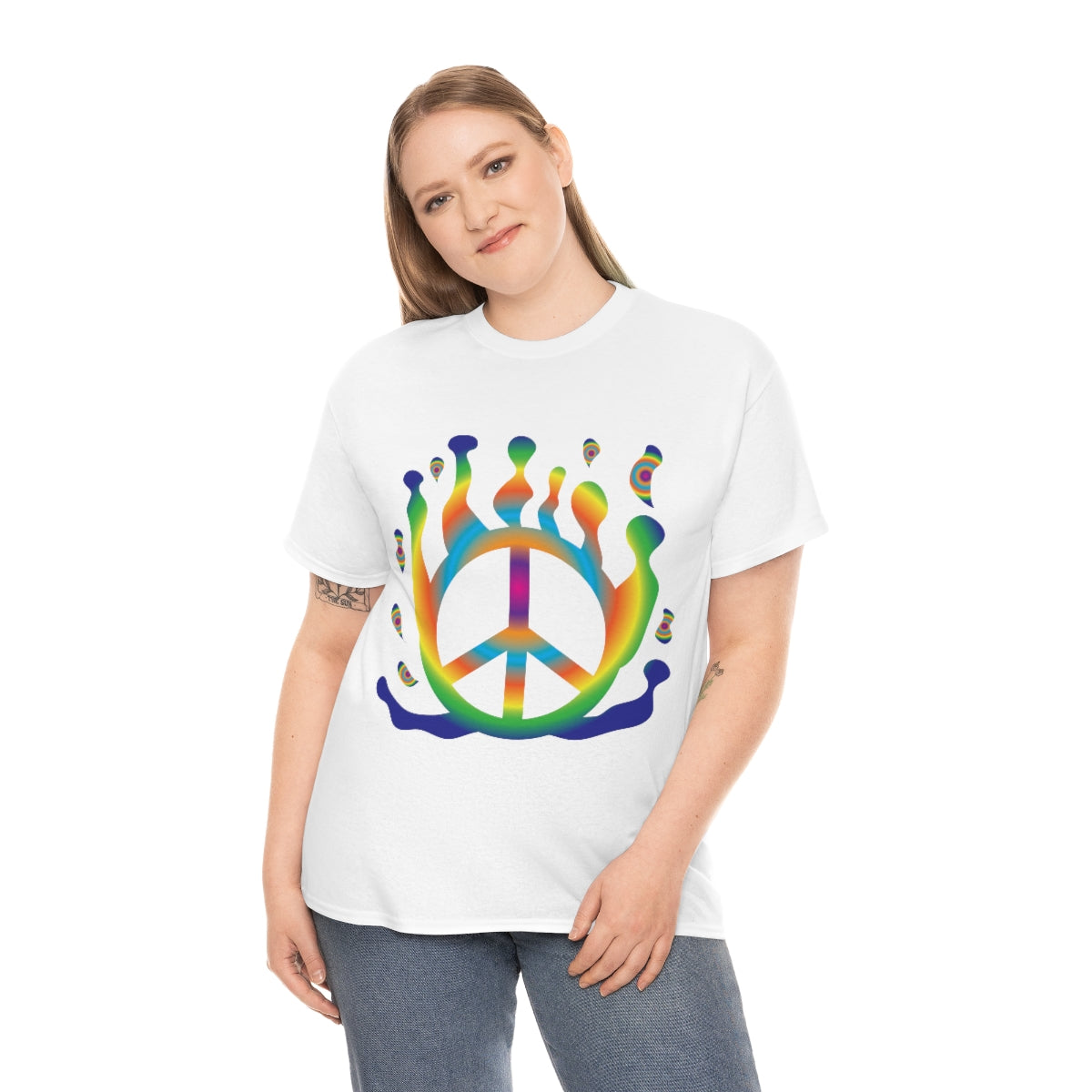 Peace Sign Float Away Unisex Heavy Cotton Tee