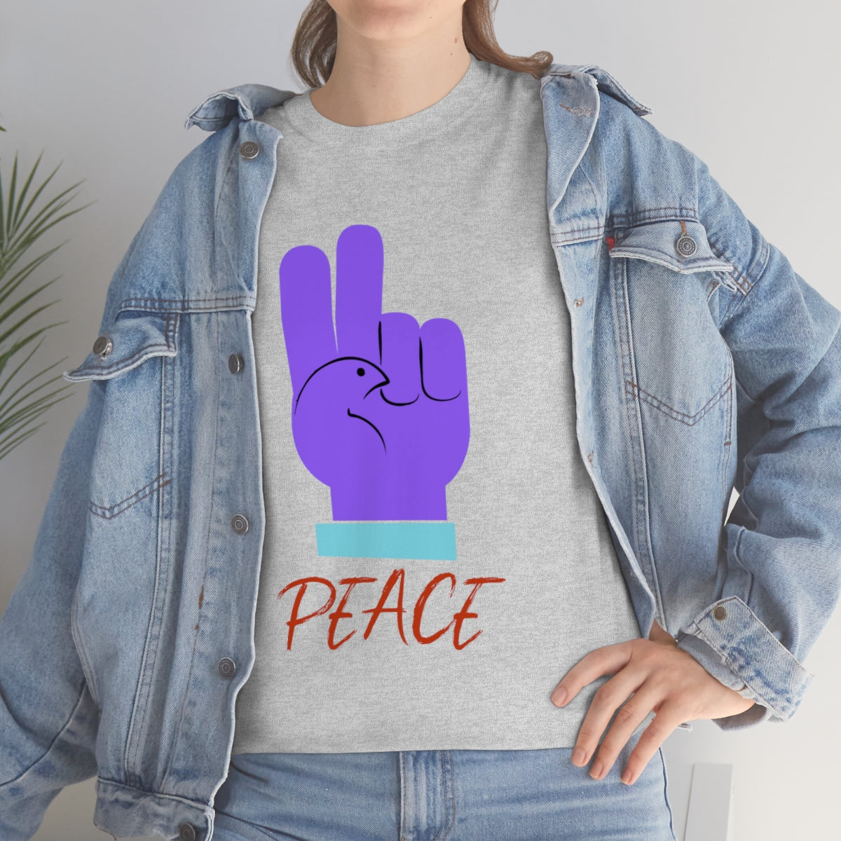 Purple Peace Dove Unisex Heavy Cotton Tee