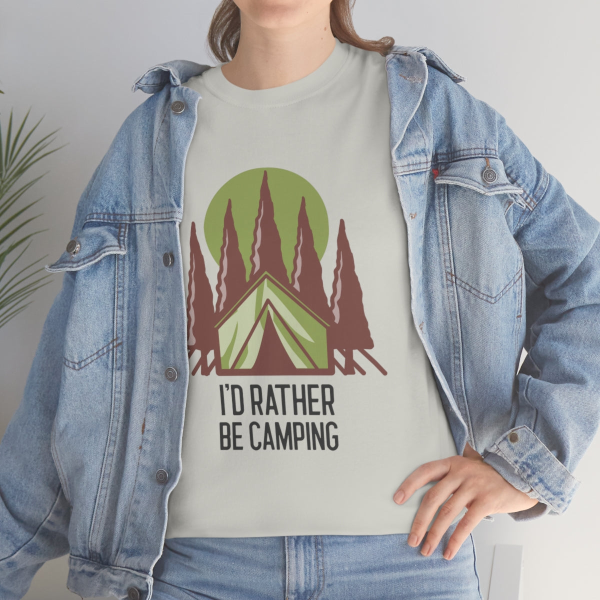 I'd Rather Be Camping Unisex Heavy Cotton Tee