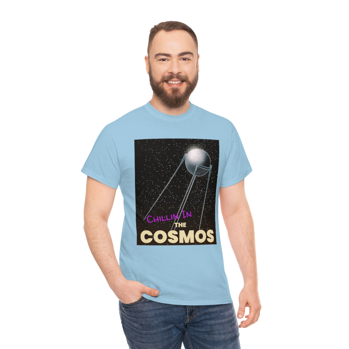 Chill Space Purple Graffiti Cosmos Astronaut Unisex Heavy Cotton Tee