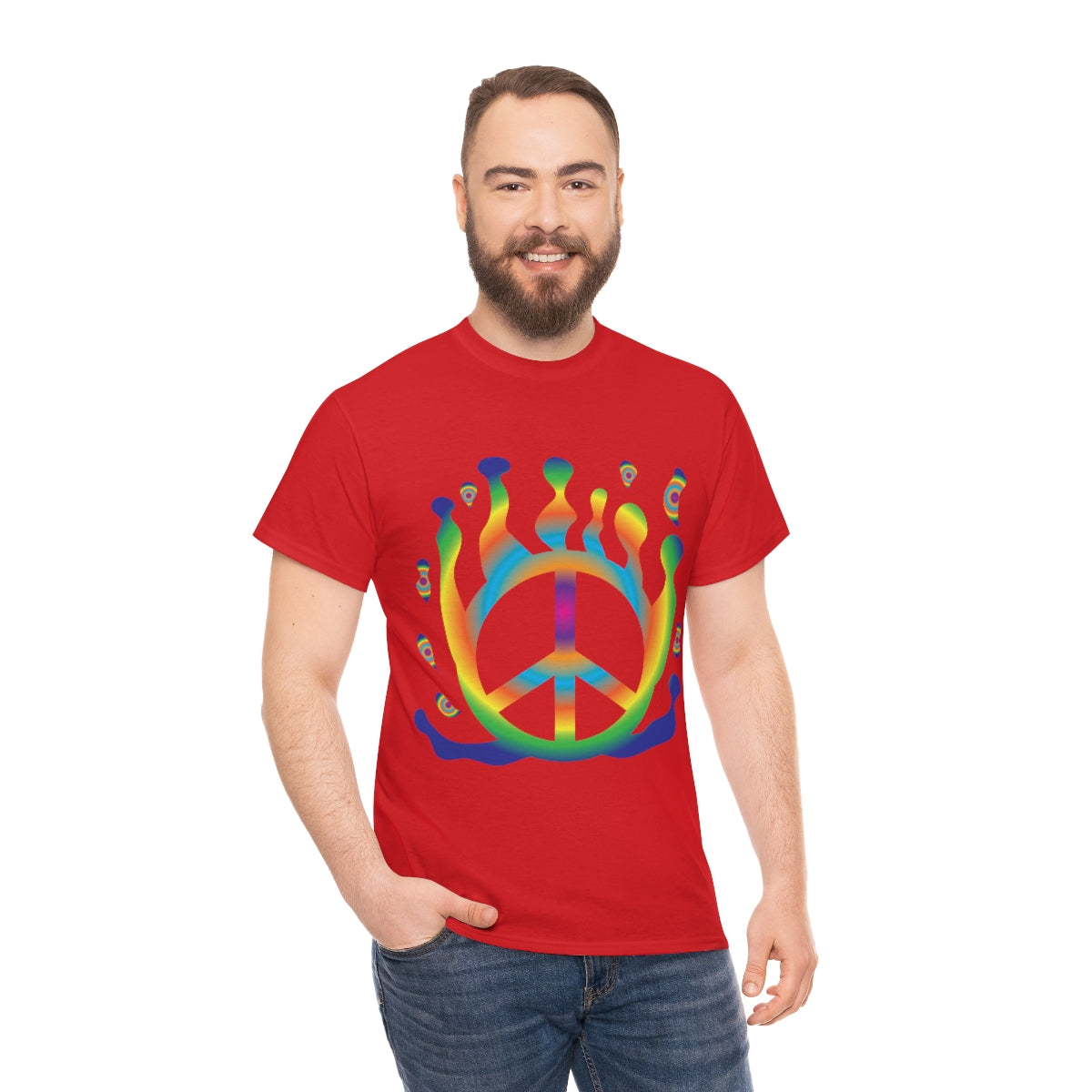 Peace Sign Float Away Unisex Heavy Cotton Tee