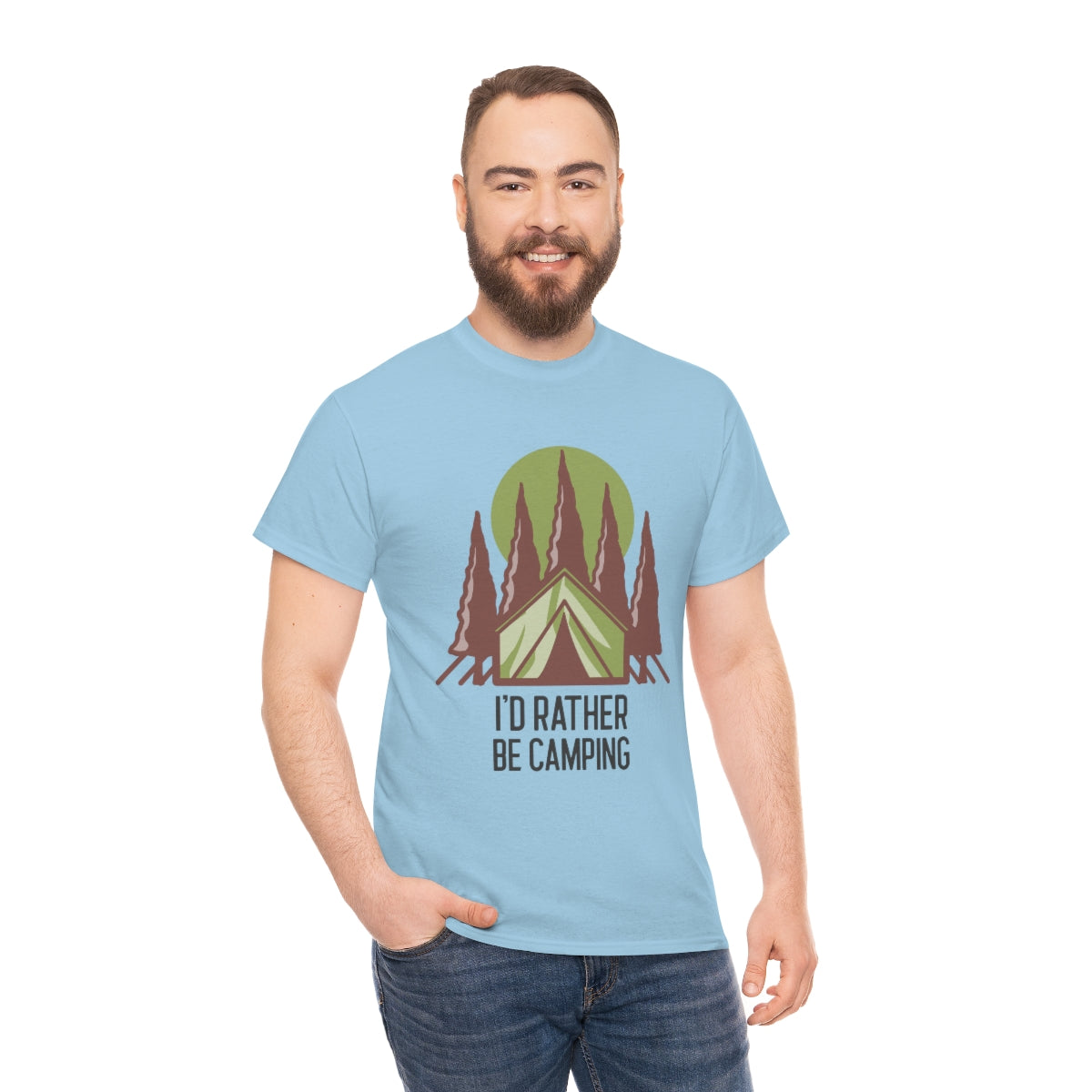 I'd Rather Be Camping Unisex Heavy Cotton Tee