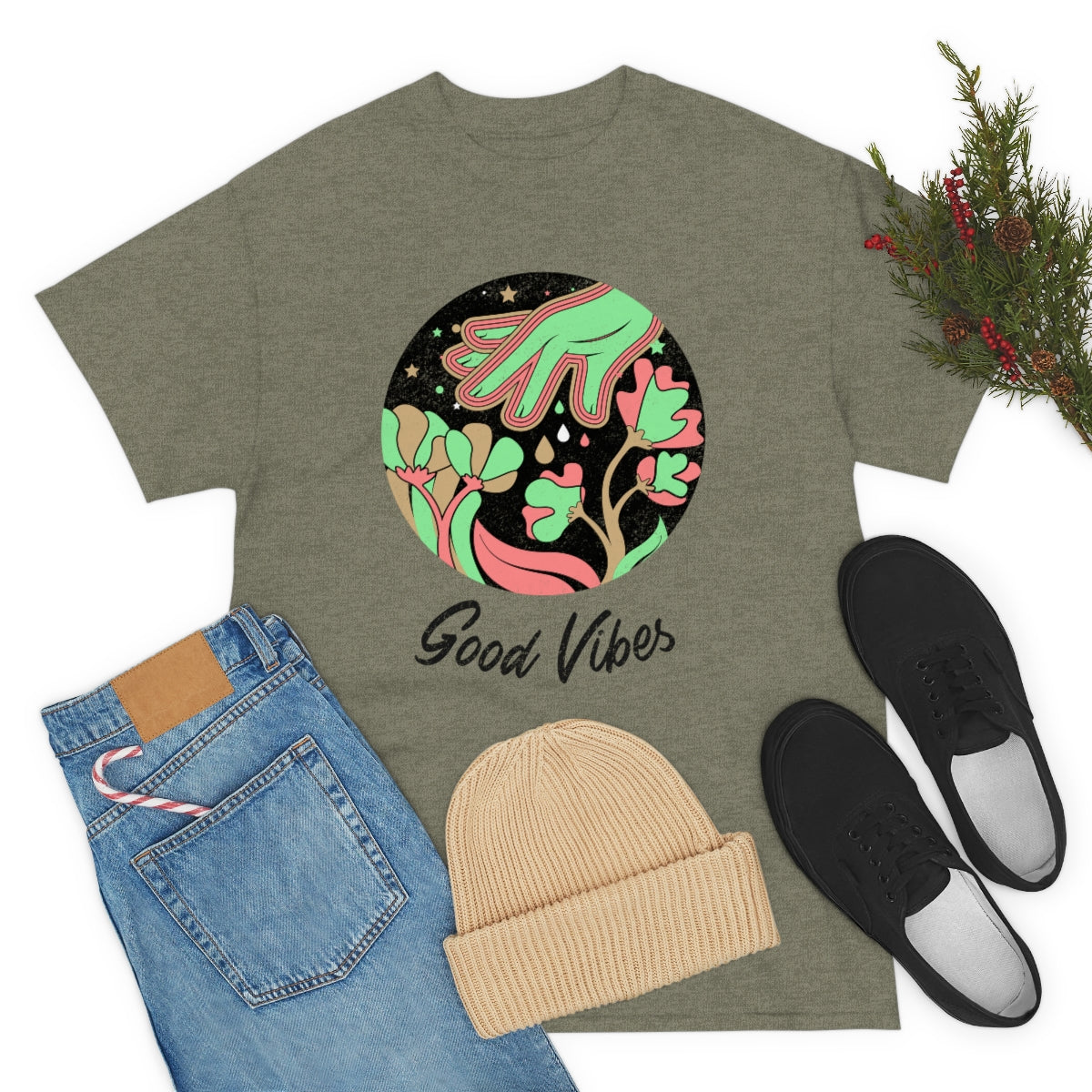 Good Vibes Trippy Unisex Heavy Cotton Tee