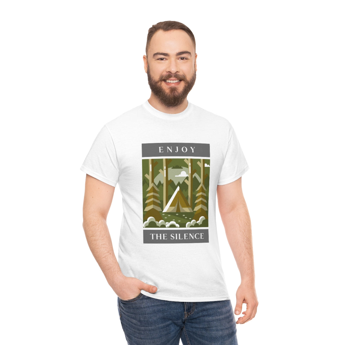 Enjoy the Silence Camping Unisex Heavy Cotton Tee