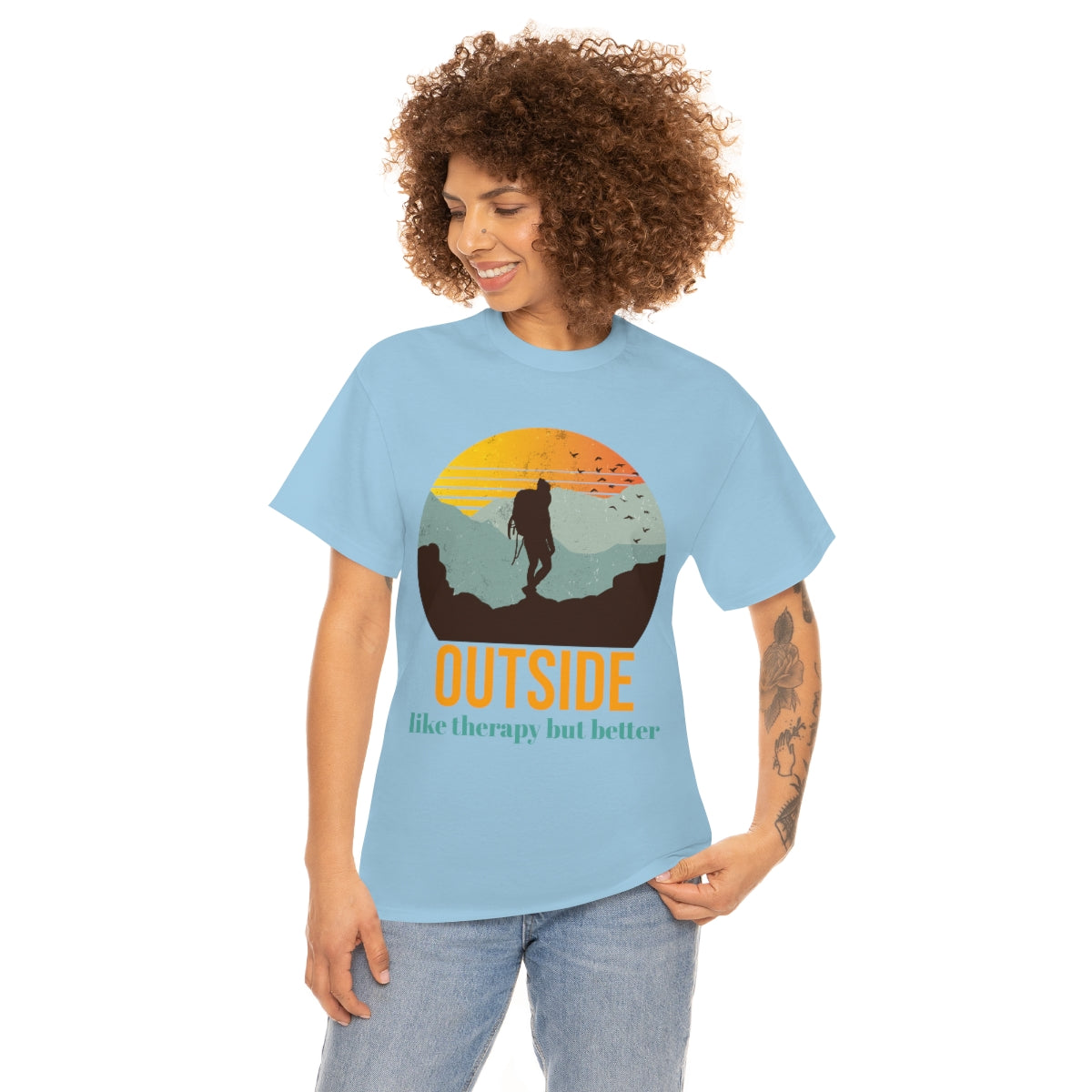 Outside, like therapy but Better Unisex Heavy Cotton Tee