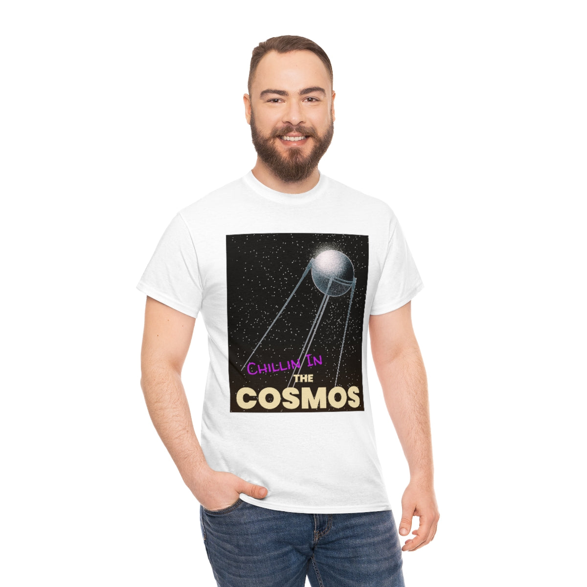 Chill Space Purple Graffiti Cosmos Astronaut Unisex Heavy Cotton Tee