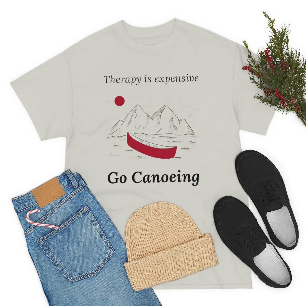 Therapy is Expensive Go Canoeing Unisex Heavy Cotton Tee