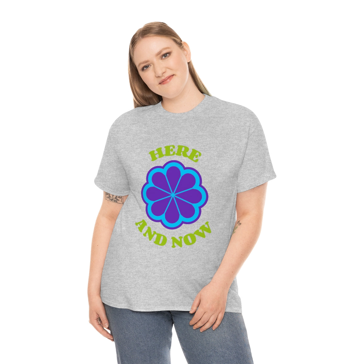Here And Now Flower Unisex Heavy Cotton Tee