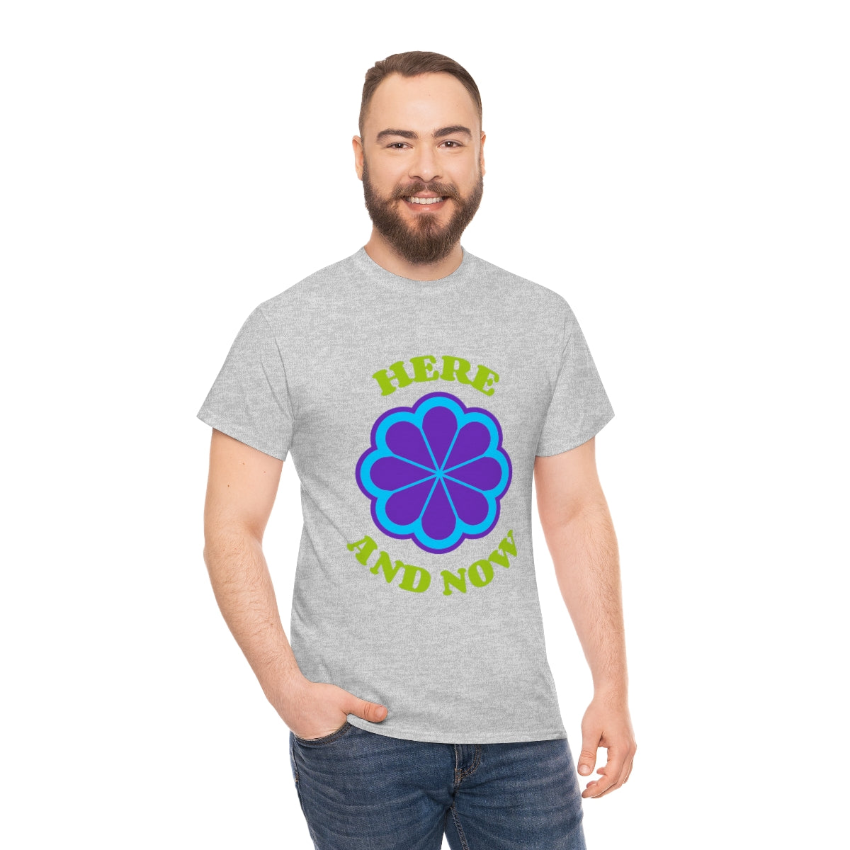 Here And Now Flower Unisex Heavy Cotton Tee