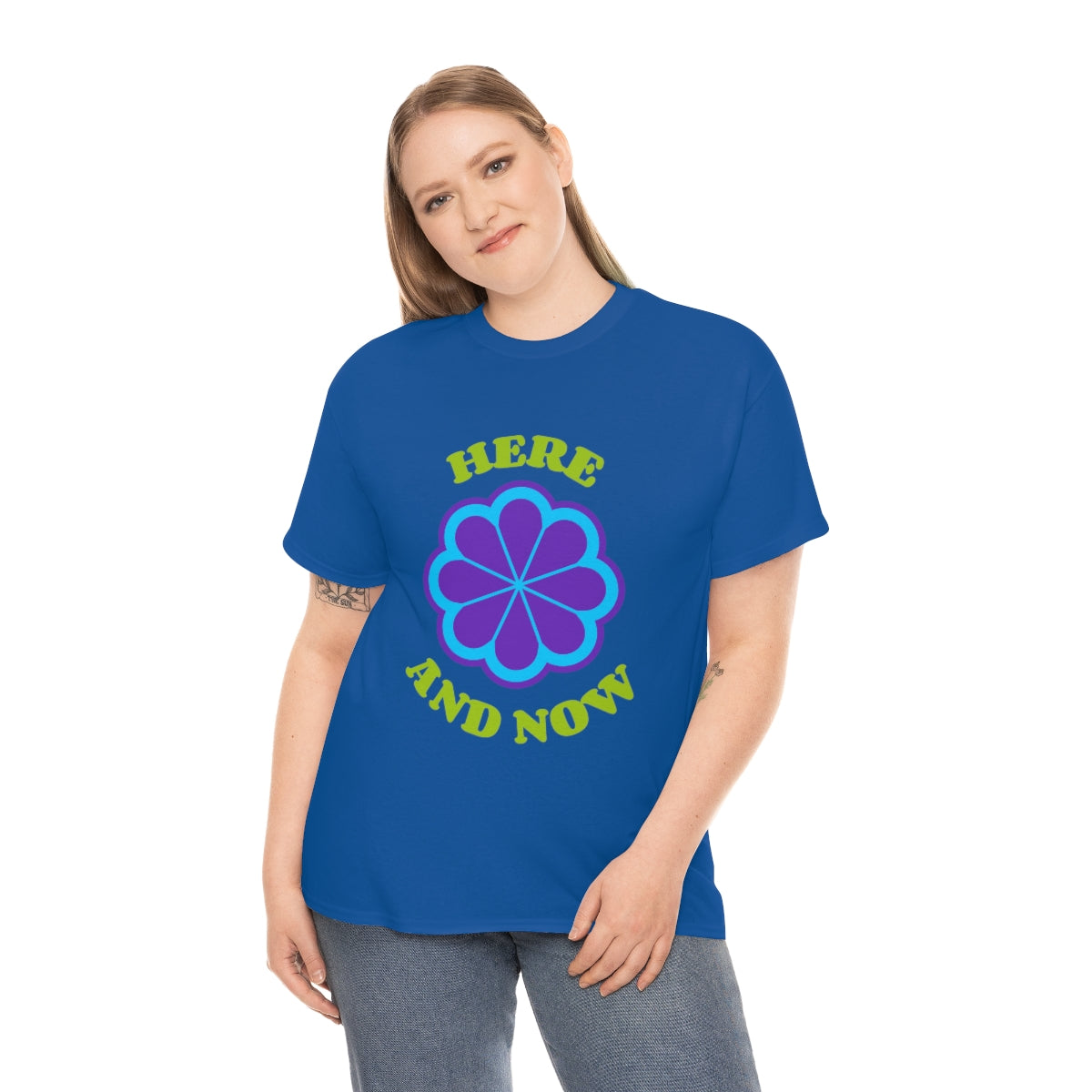Here And Now Flower Unisex Heavy Cotton Tee
