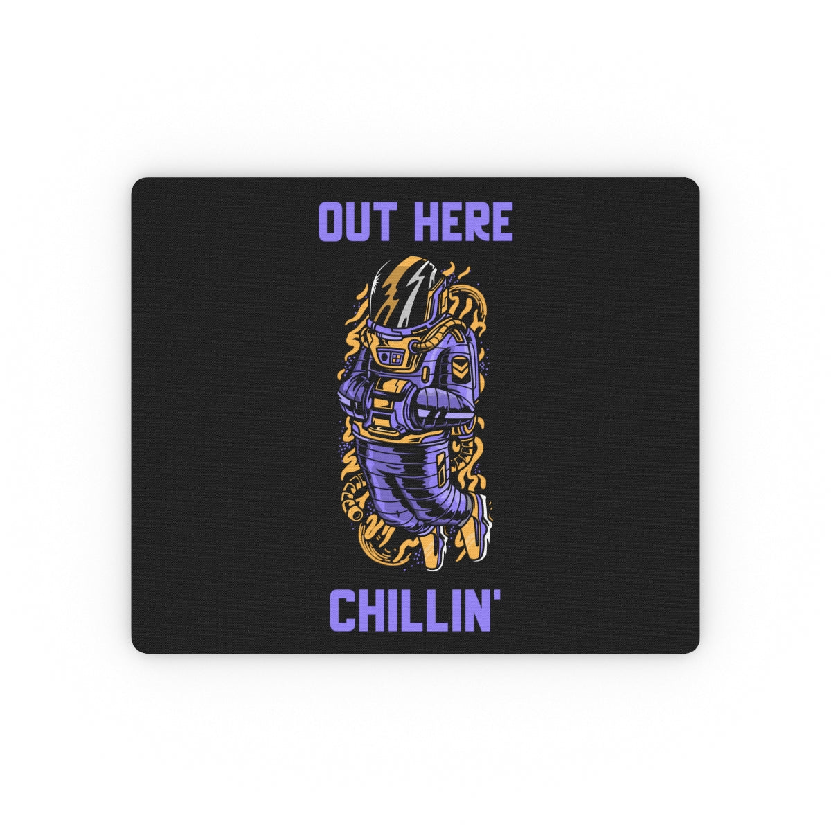 Out Here Chillin Purple Astronaut Rectangular Mouse Pad