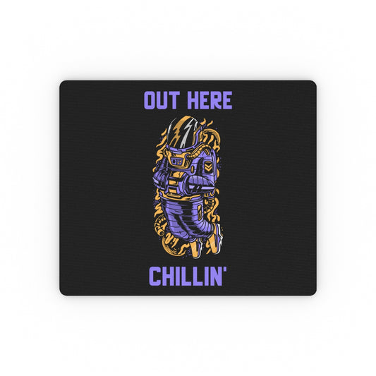Out Here Chillin Purple Astronaut Rectangular Mouse Pad