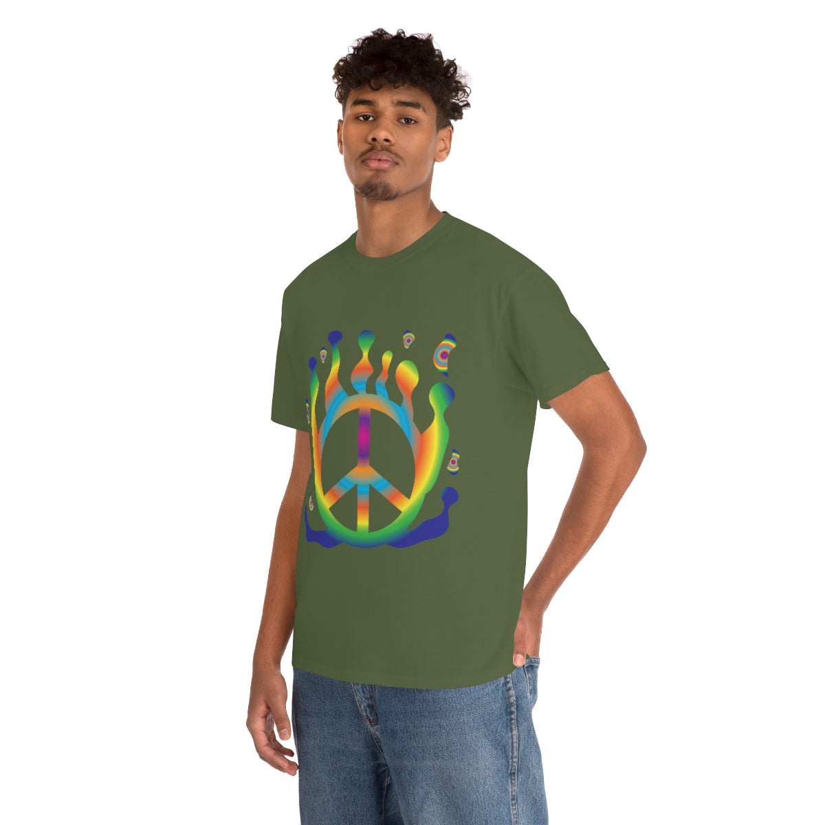 Peace Sign Float Away Unisex Heavy Cotton Tee